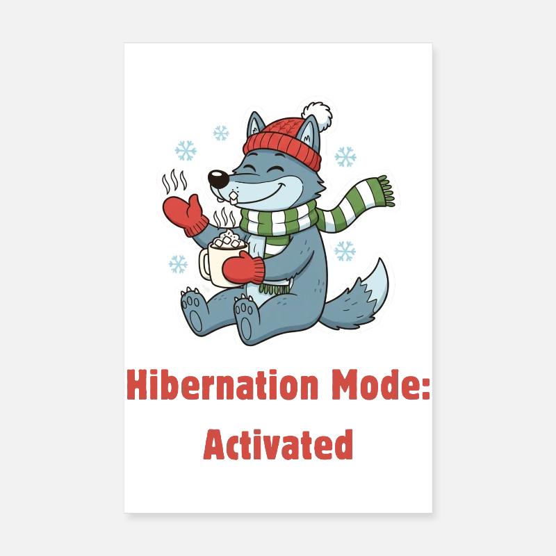Hibernation Mode Wolf Poster 20x30 cm