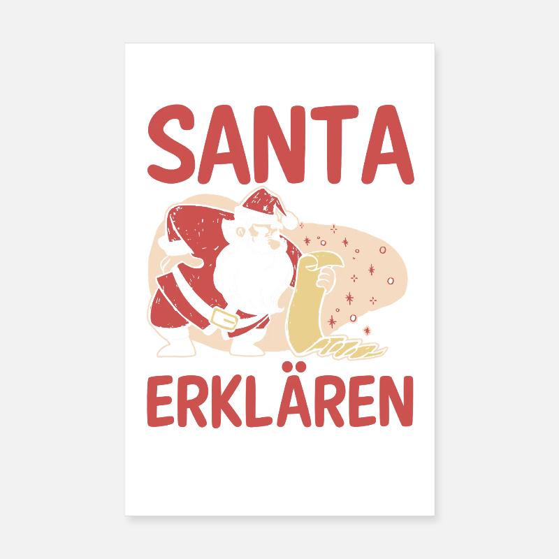 Noël du Père Noël Espiègle Noël Poster 20 x 30 cm