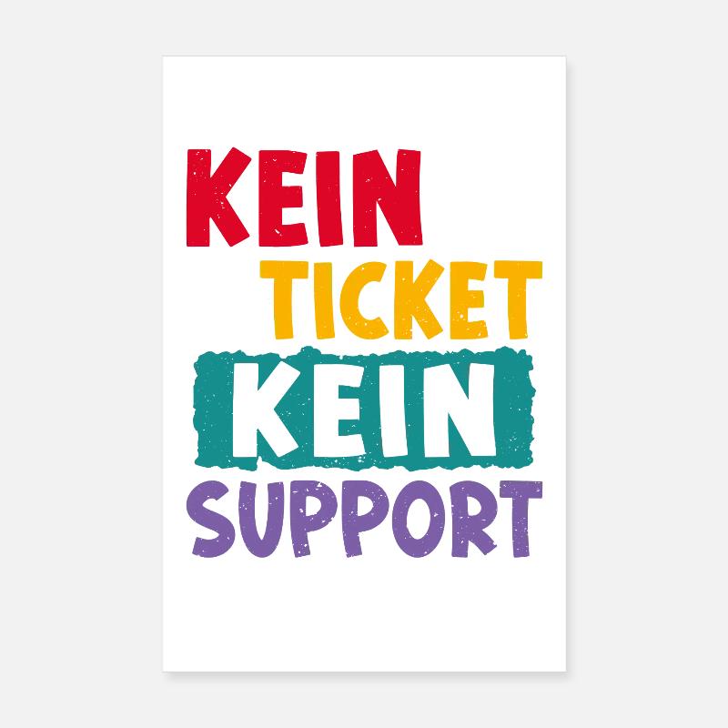Nerd Computer KEIN TICKET KEIN PROBLEM LUSTIG Poster 20x30 cm