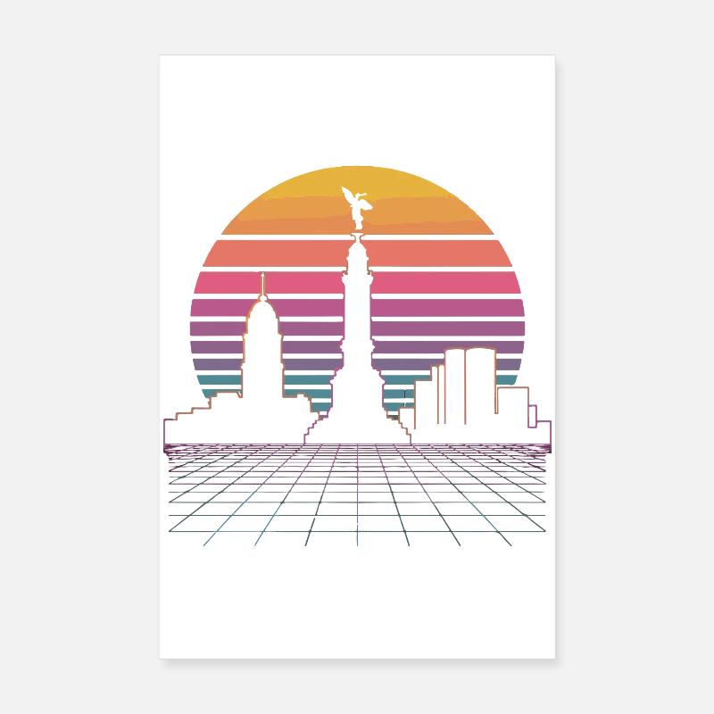 Skyline du coucher de soleil - Mexico Poster 20 x 30 cm