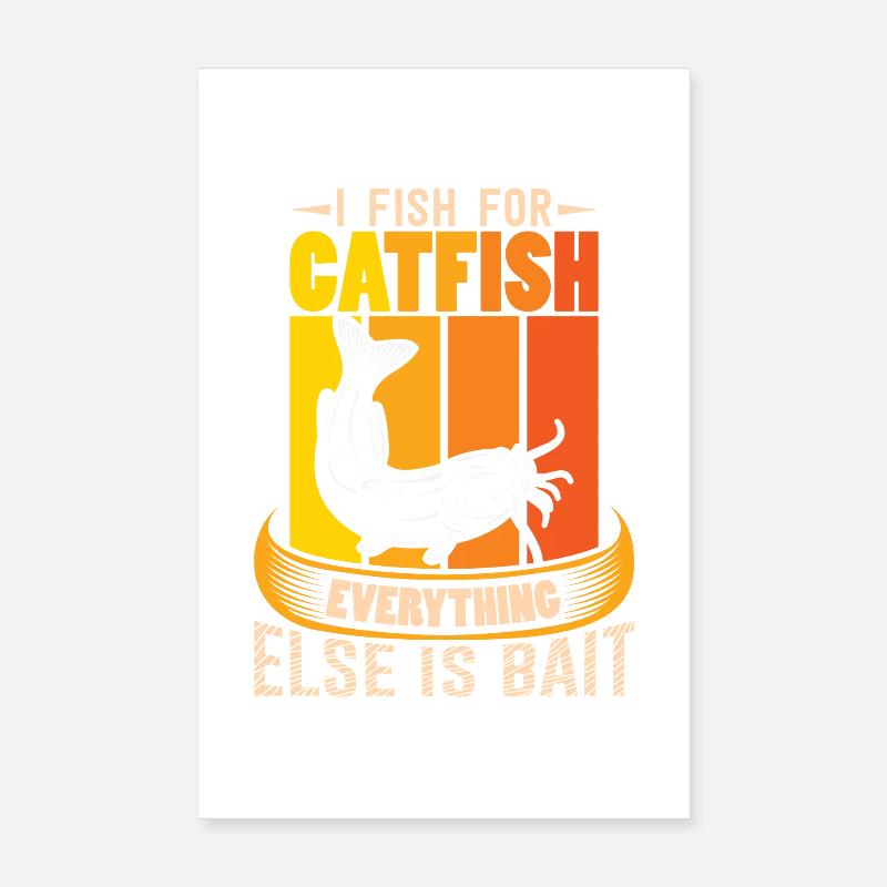Poisson-chat pêcheur poisson-chat pêchent le poisson-chat Poster 20 x 30 cm