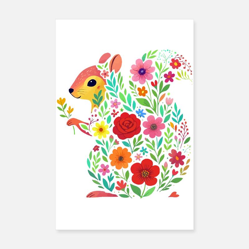 Écureuil Poster 20 x 30 cm