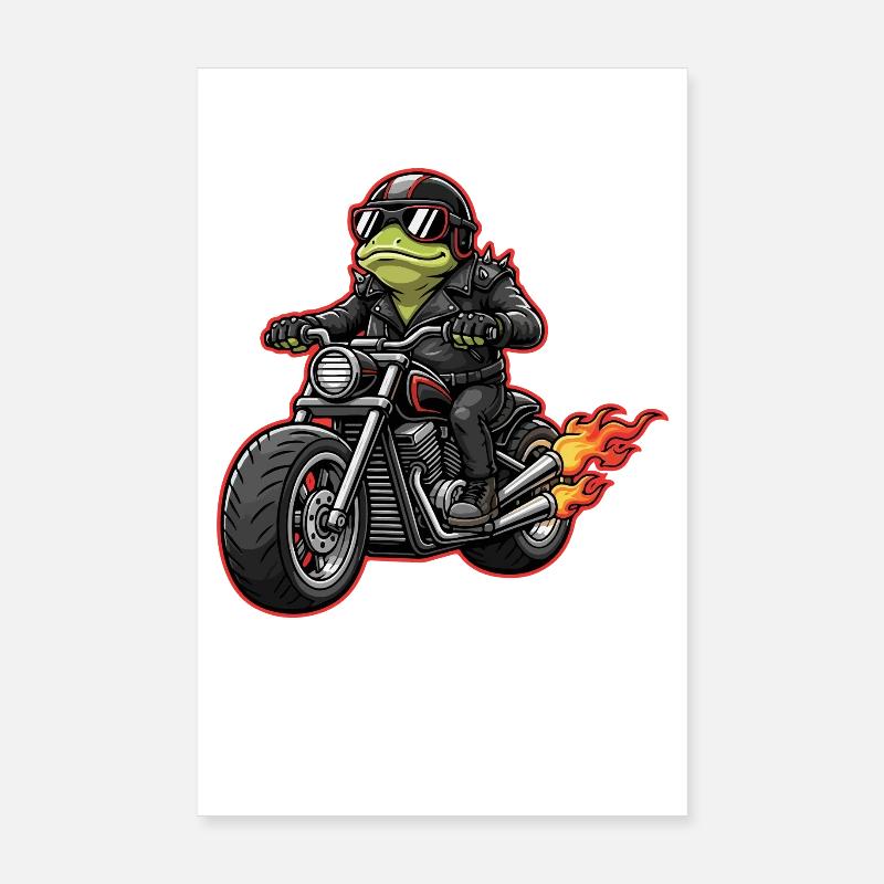 Frog Biker dans le style veste en cuir Poster 20 x 30 cm