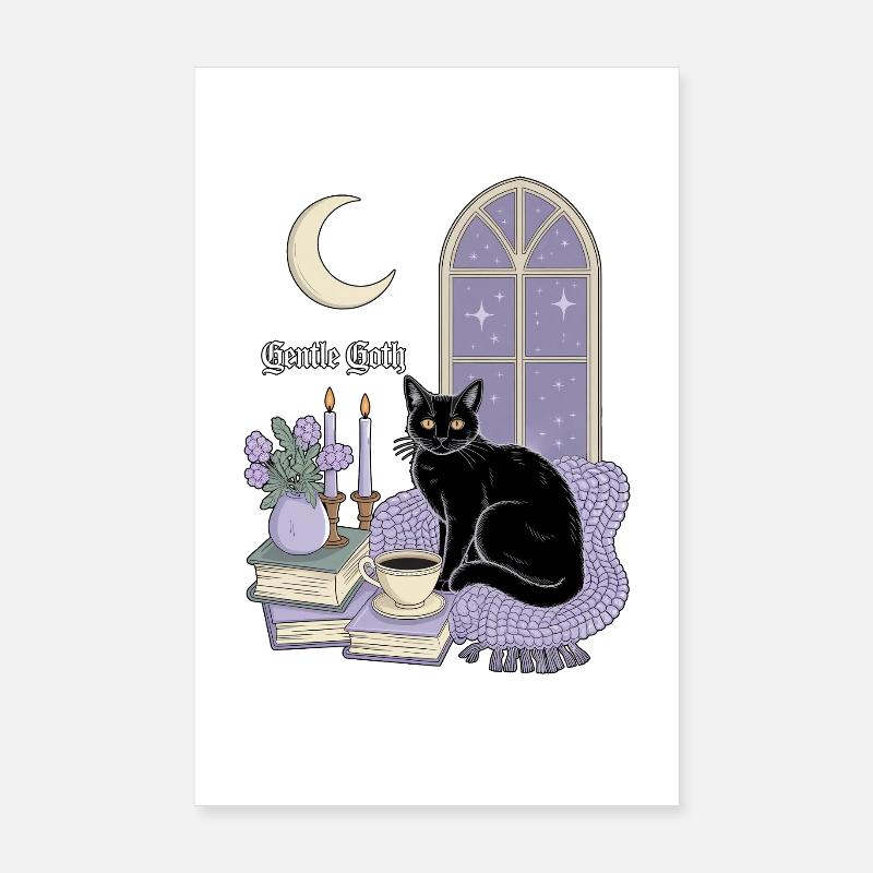 Chat gothique doux, douillet gothique Poster 20 x 30 cm