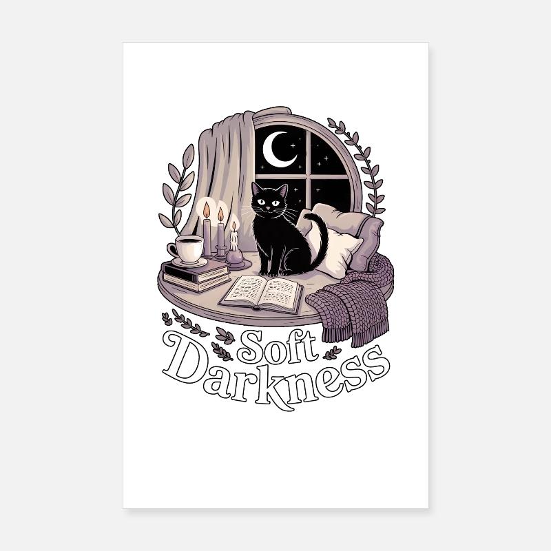 Douce Obscurité Chat gothique douillet Poster 20 x 30 cm