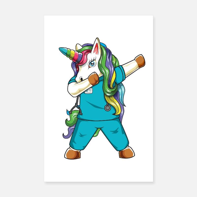 Vie d’infirmière praticienne licorne Poster 20 x 30 cm