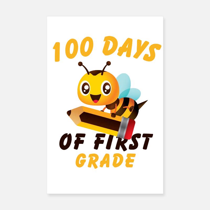 100 jours de première année 100e d’école Poster 20 x 30 cm