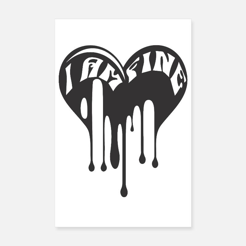 I am Fine Dark Heart It's Fine Everything is Fine Poster 20x30 cm