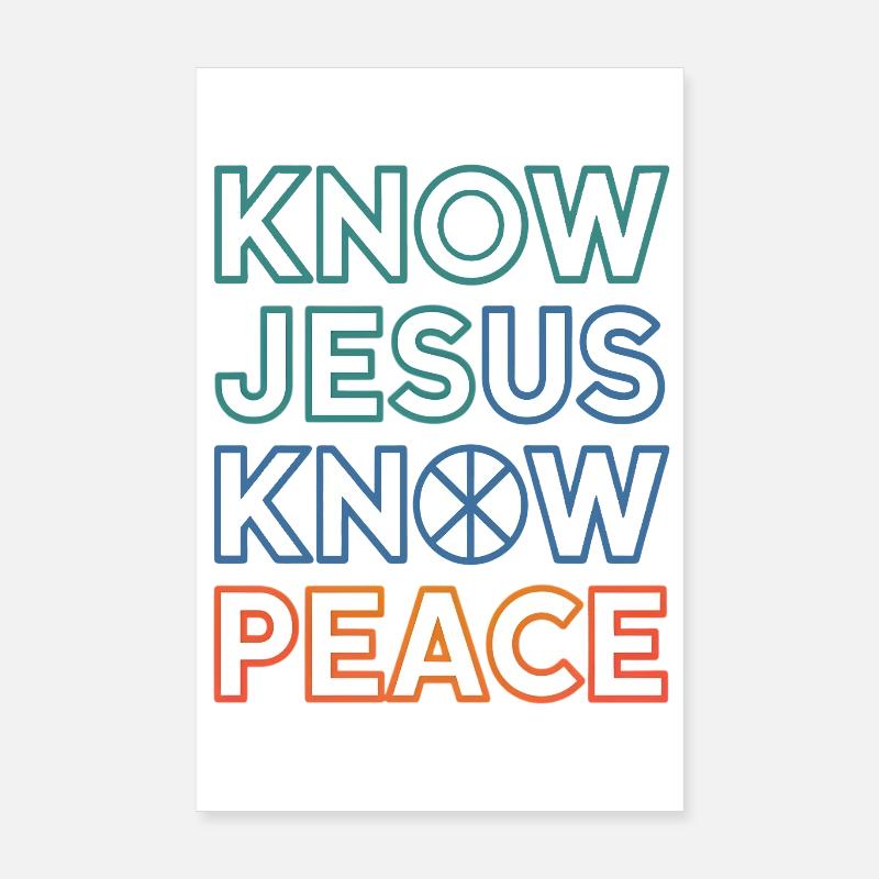 Know Jesus Know Peace Typography Poster 20x30 cm