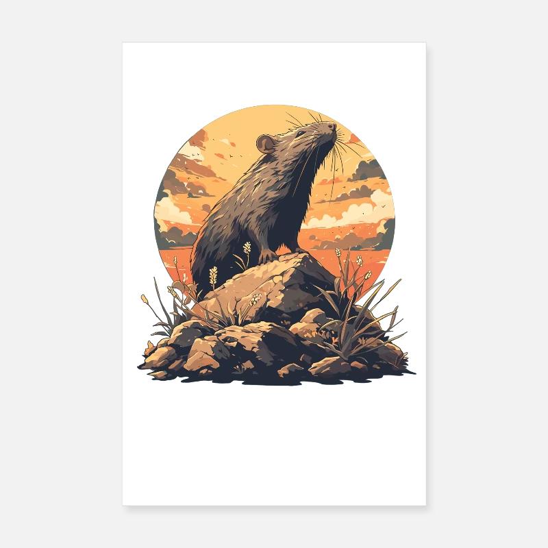 Ratten Ratte - Poster 20x30 cm - Weiß