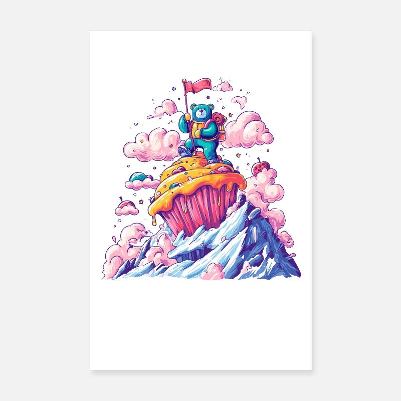 Bear Adventure Cupcake Summit Poster 8" x 12" (20x30 cm)