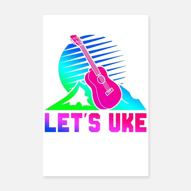 Hawaiian Ukulele Uke Retro 80s 90s Poster 20x30 cm
