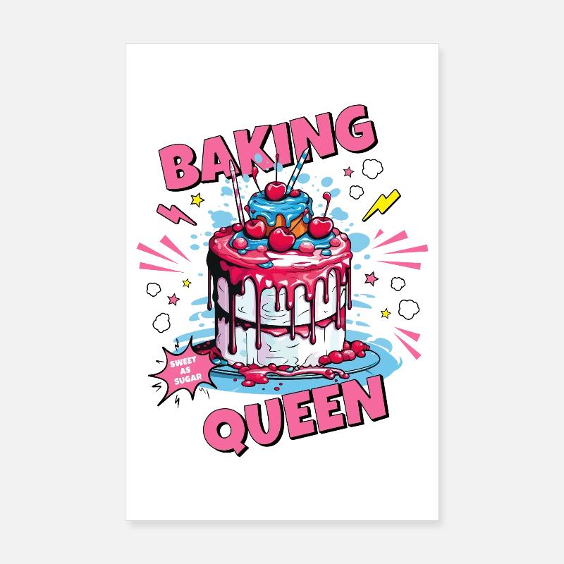 Backing Baking Queen Baking Fairy Baker Cake Poster 8" x 12" (20x30 cm)