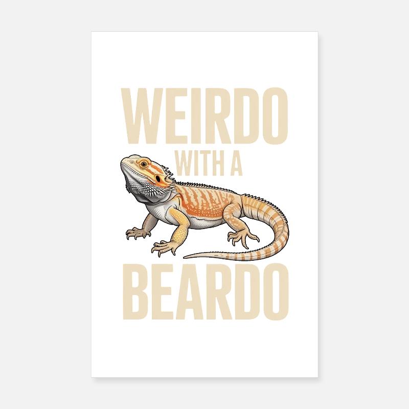Un type bizarre avec un gecko barbe Poster 20 x 30 cm