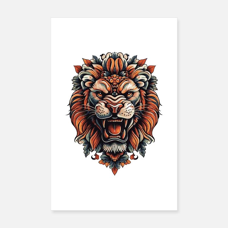 Löwe Löwenkopf Poster 20x30 cm