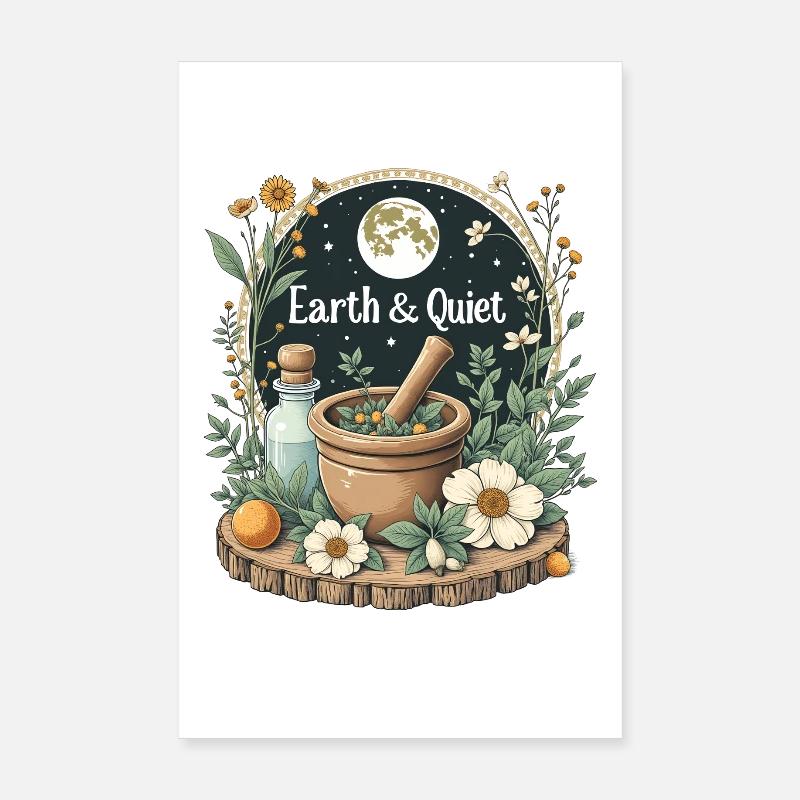 Earth & Quiet Forest Witches Nature Magic Poster 8" x 12" (20x30 cm)
