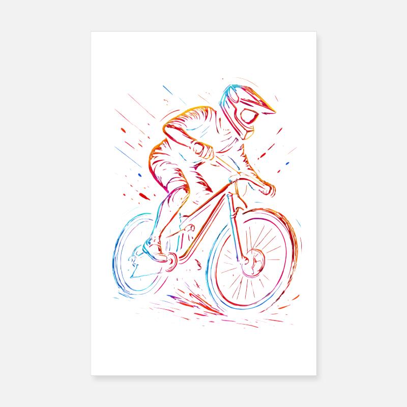 VTT Descente Freeride Poster 20 x 30 cm
