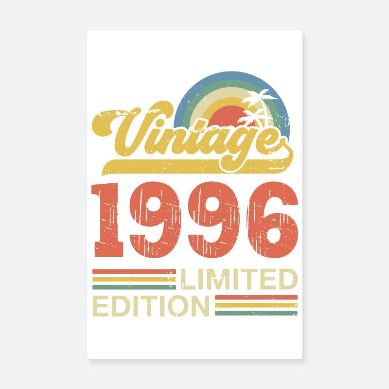 Vintage 1996 Birthday Gift Poster 8" x 12" (20x30 cm)