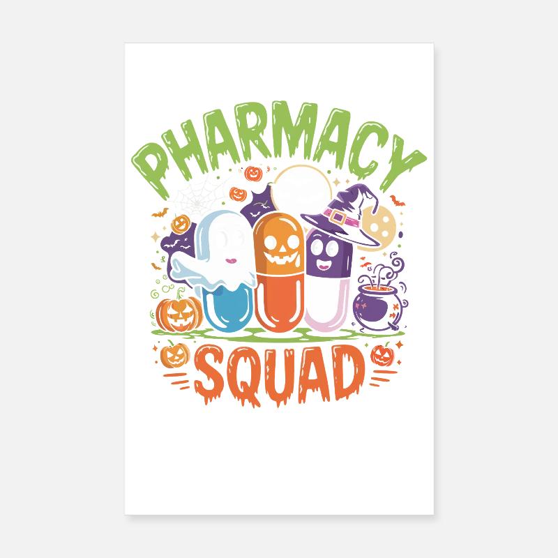 Pharmacy Squad Halloween Poster 8" x 12" (20x30 cm)