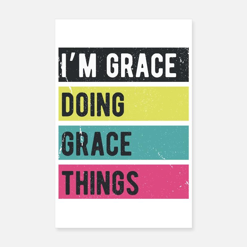I’m Grace Doing Grace Things Retro Colors Poster 8" x 12" (20x30 cm)