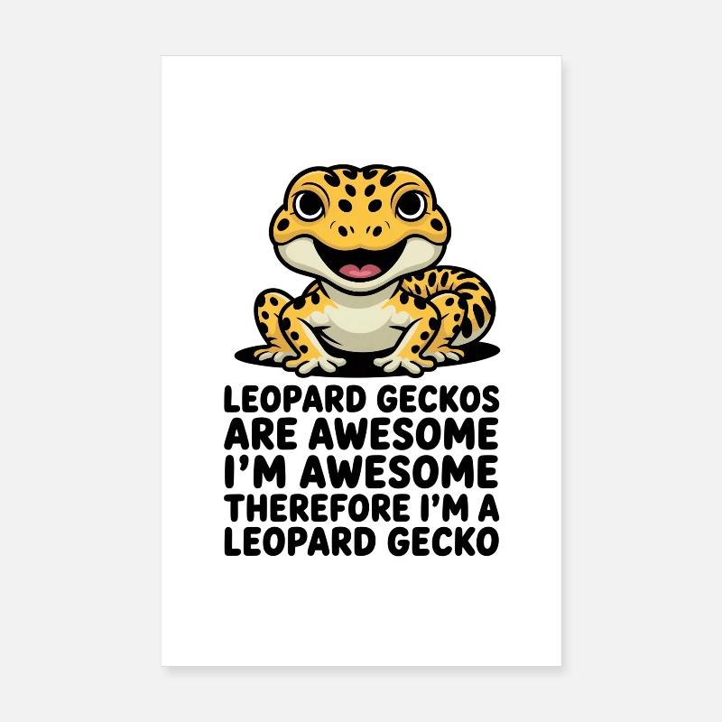 Dessin animé Gecko Léopard : Charme Tacheté Poster 20 x 30 cm