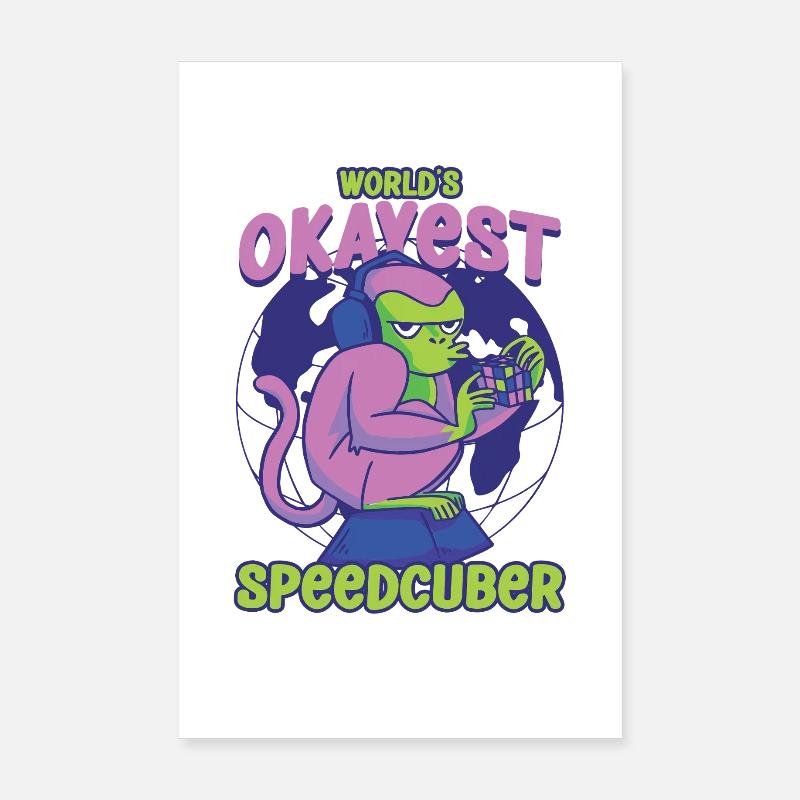 Speedcubing Speed Cube Worlds Speedcuber le plus correct Poster 20 x 30 cm