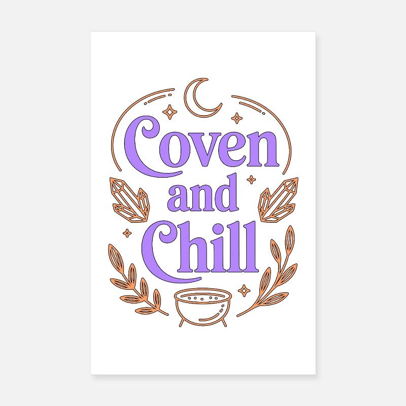 Witchcraft Coven And Chill Tarot Reading Wicca Poster 8" x 12" (20x30 cm)