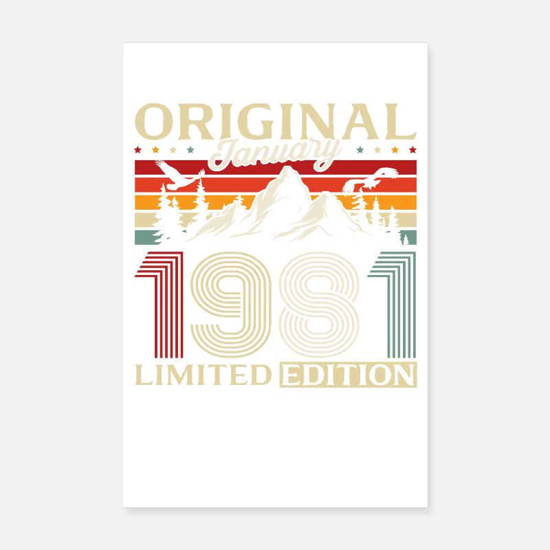 45e anniversaire Original janvier 1981 Poster 20 x 30 cm