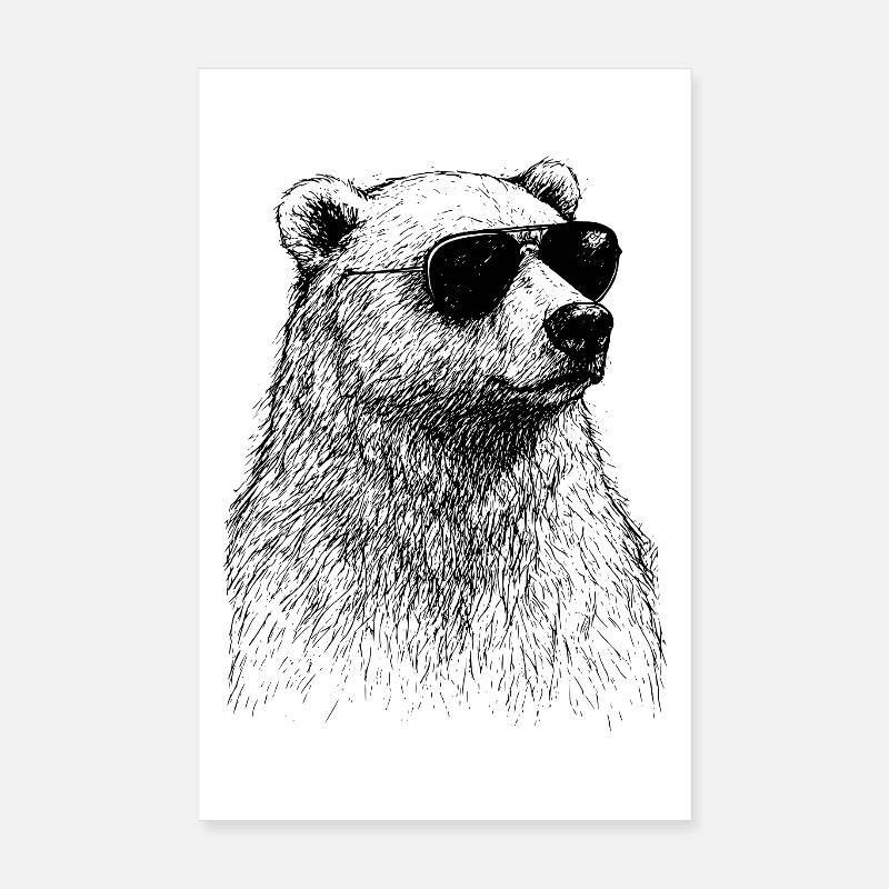 Cool polar bear Poster 8" x 12" (20x30 cm)