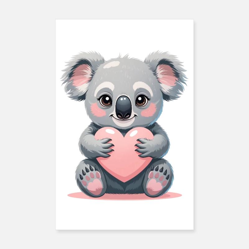 Cuddly koala with a heart Poster 8" x 12" (20x30 cm)