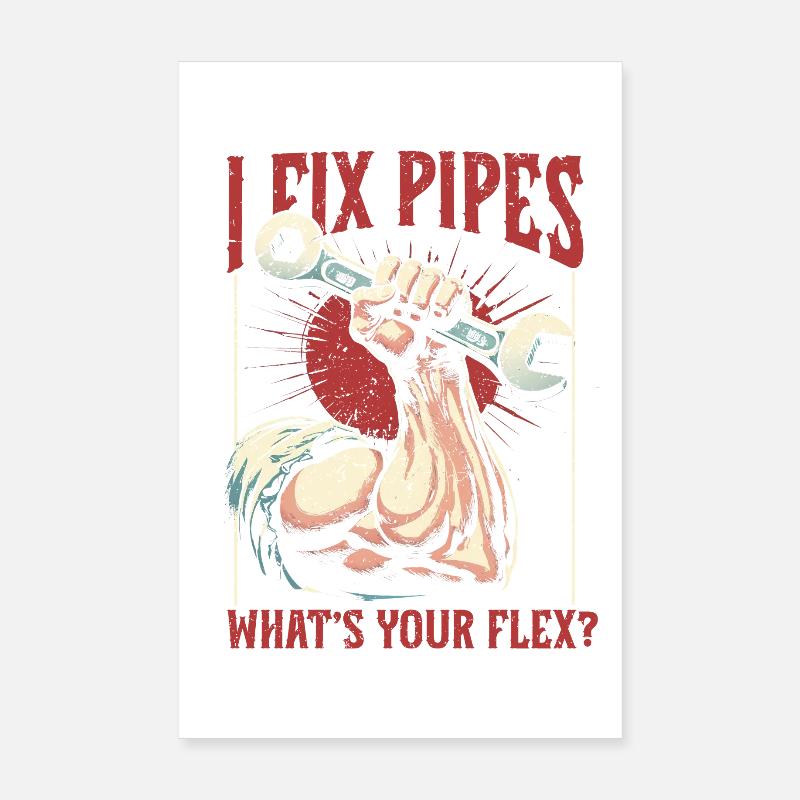 Constructeur de pipelines Pipelayer I Fixe les tuyaux Poster 20 x 30 cm