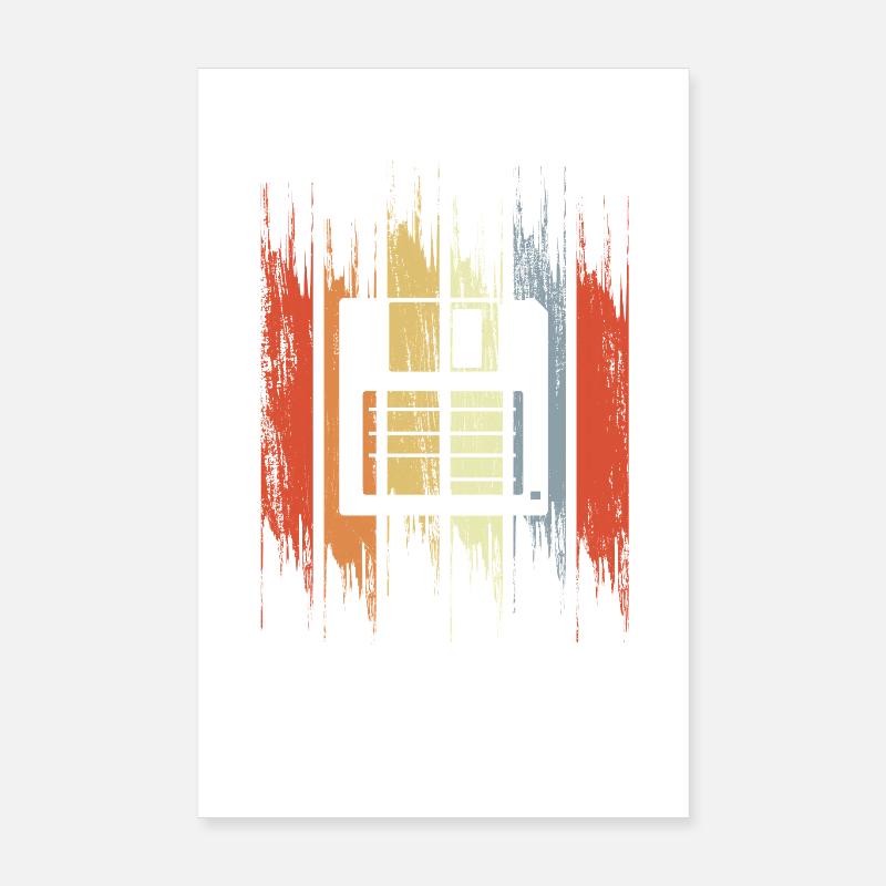 Retro Floppy Disk Poster 8" x 12" (20x30 cm)