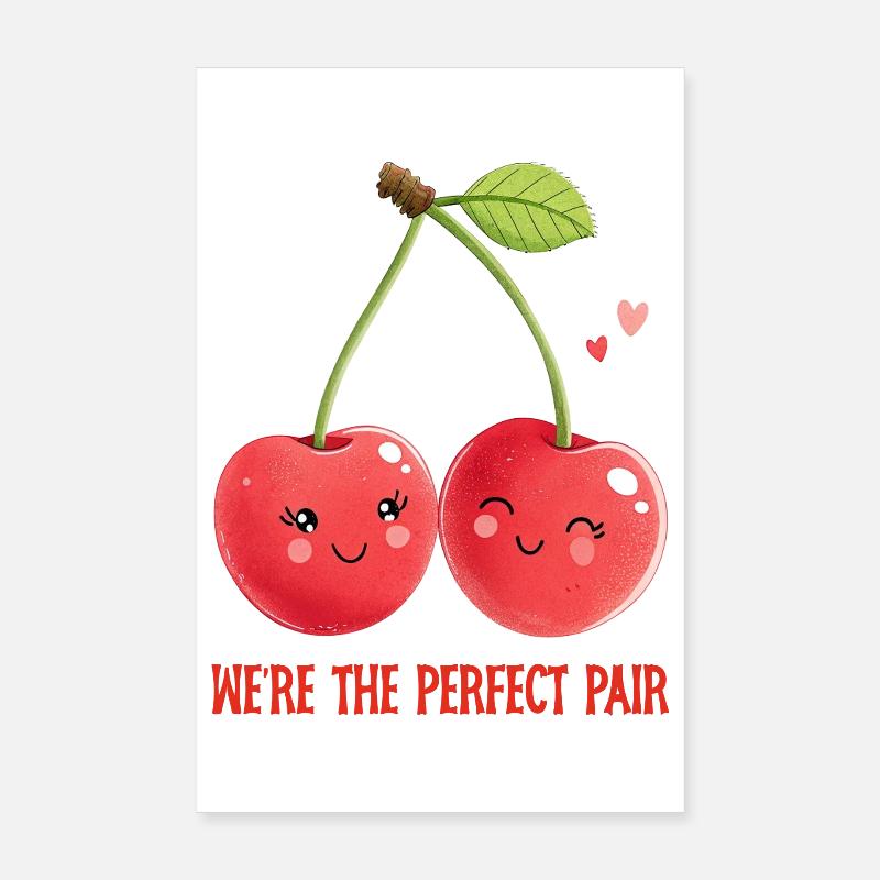 Kirschen-Duo: Ein perfektes Paar Liebe Poster 20x30 cm