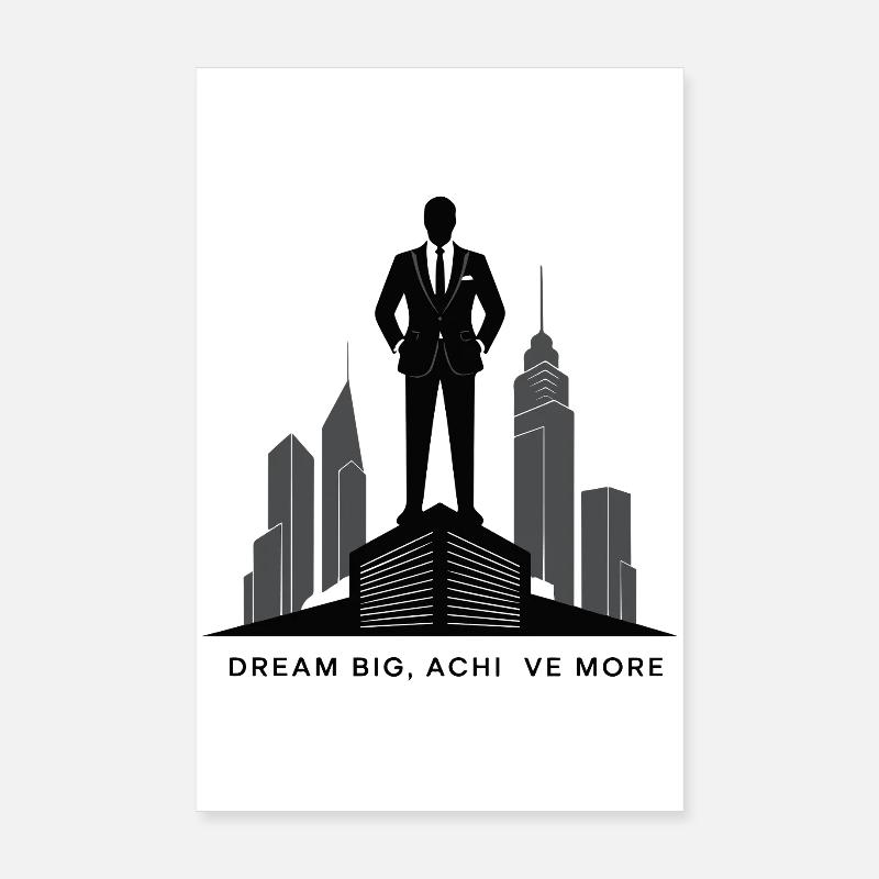 Executive Skyline Ambition Silhouette Poster 20x30 cm