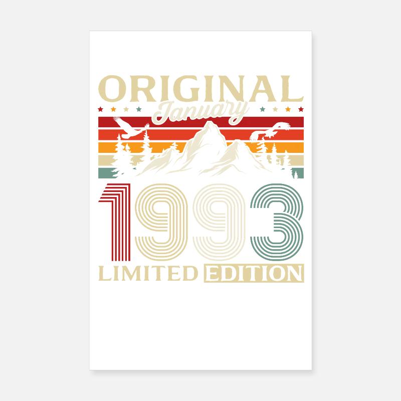 33e anniversaire Original janvier 1993 Poster 20 x 30 cm