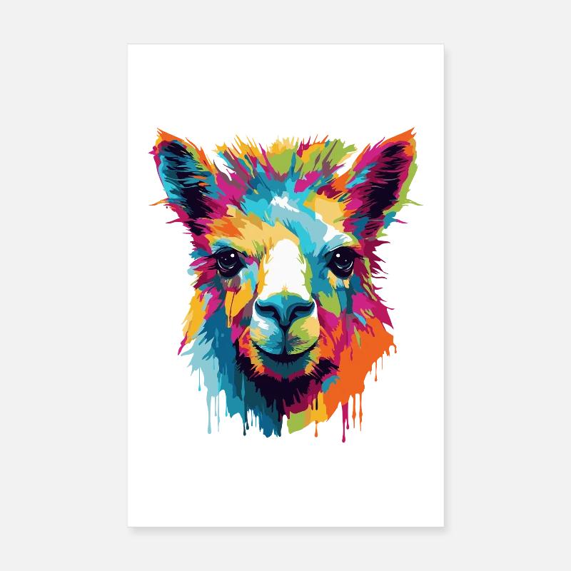 Pop Art de l’explosion de couleurs de la Llama Poster 20 x 30 cm