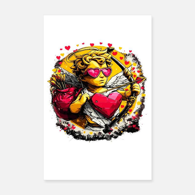 Cupid Graffiti Herzbogen Poster 20x30 cm