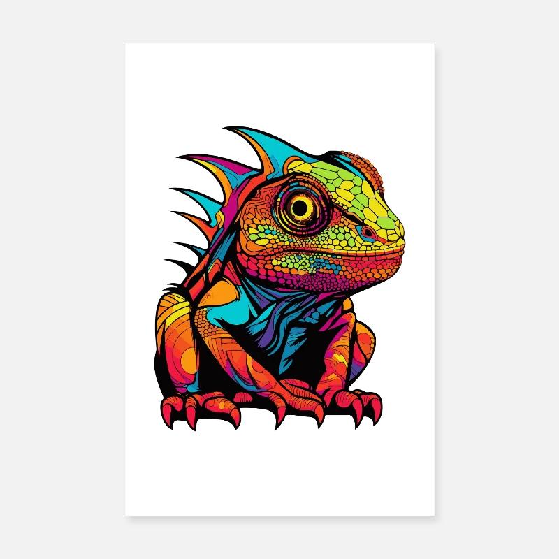 Leguan Comic Tier Poster 20x30 cm