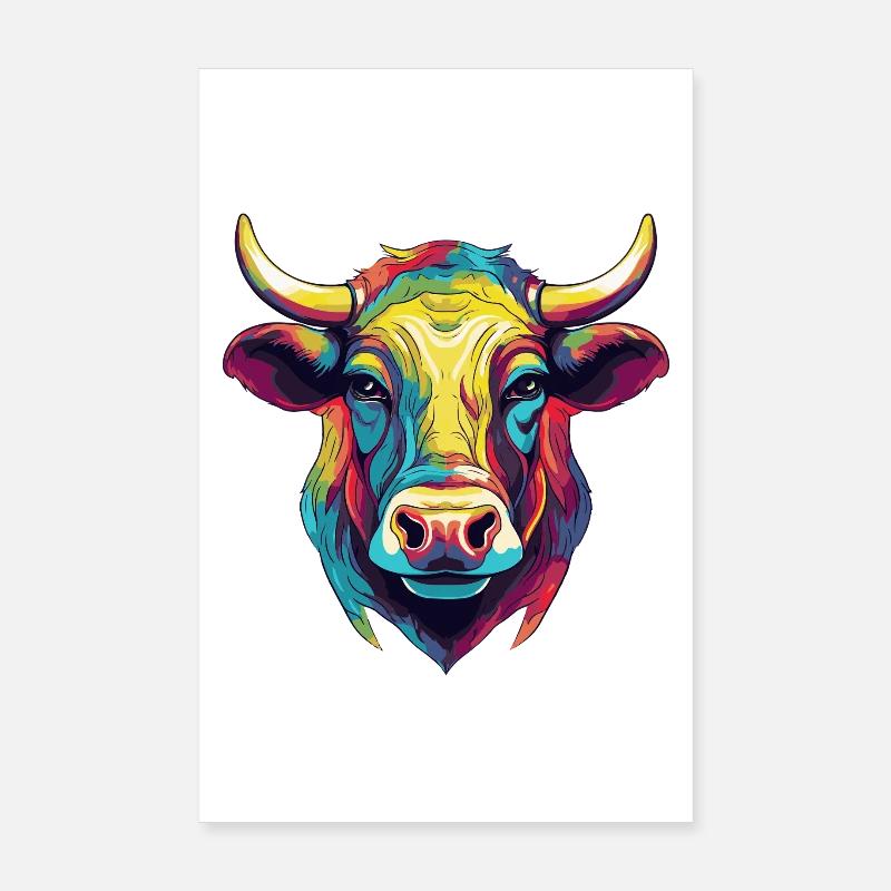 Stier Tier Comic Poster 20x30 cm