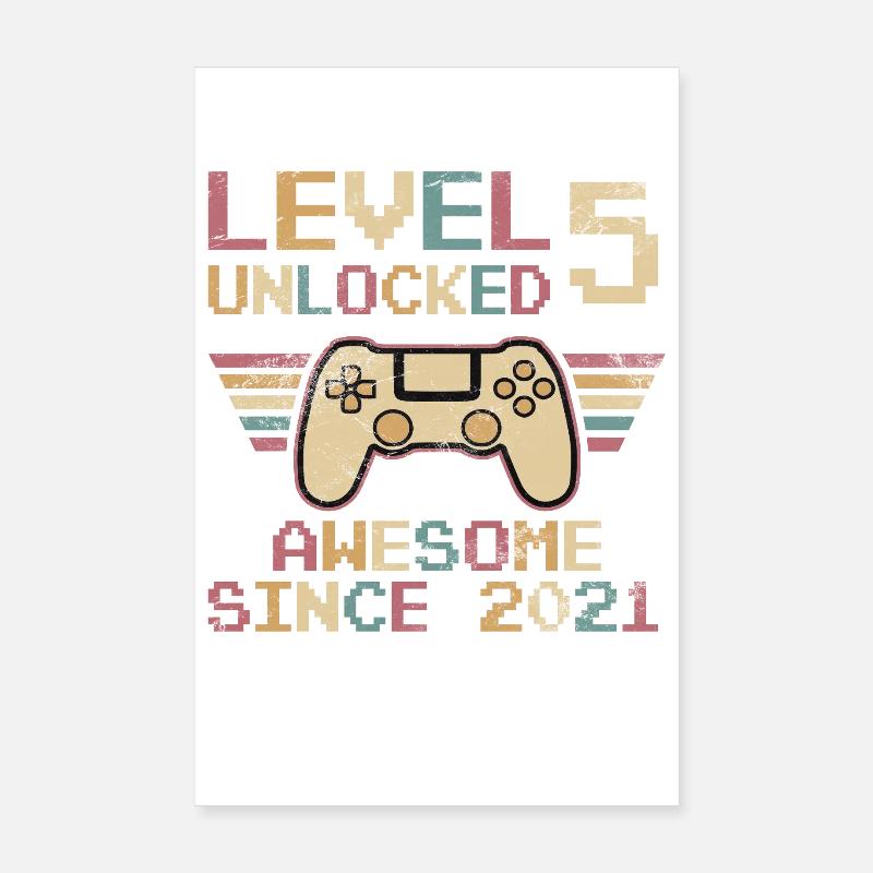5. Geburtstag 5 Jahre Level 5 Geburtstagsgeschenk Poster 20x30 cm