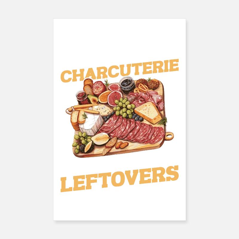 Viande sur planche de fromages avec nourriture en couverture Poster 20 x 30 cm