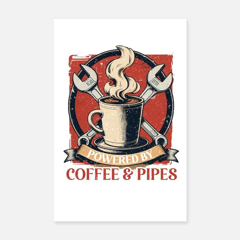 Rohrleger Powered By Coffee & Pipes Poster 20x30 cm