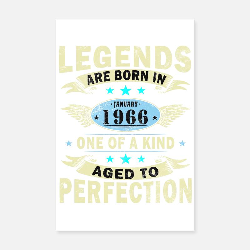 January 1966 Vintage Retro Birthday Gift Poster 8" x 12" (20x30 cm)