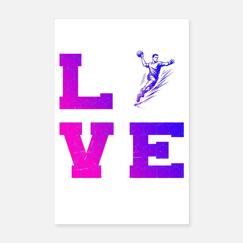 Conception vintage de handball pour hommes Poster 20 x 30 cm