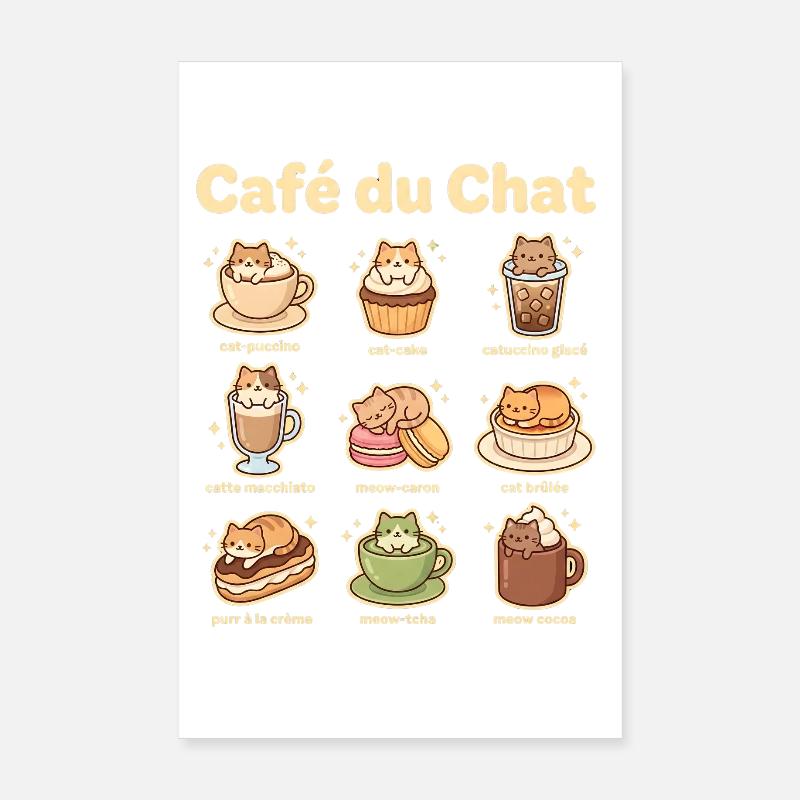 Café du Chat Katzengenuss Poster 20x30 cm