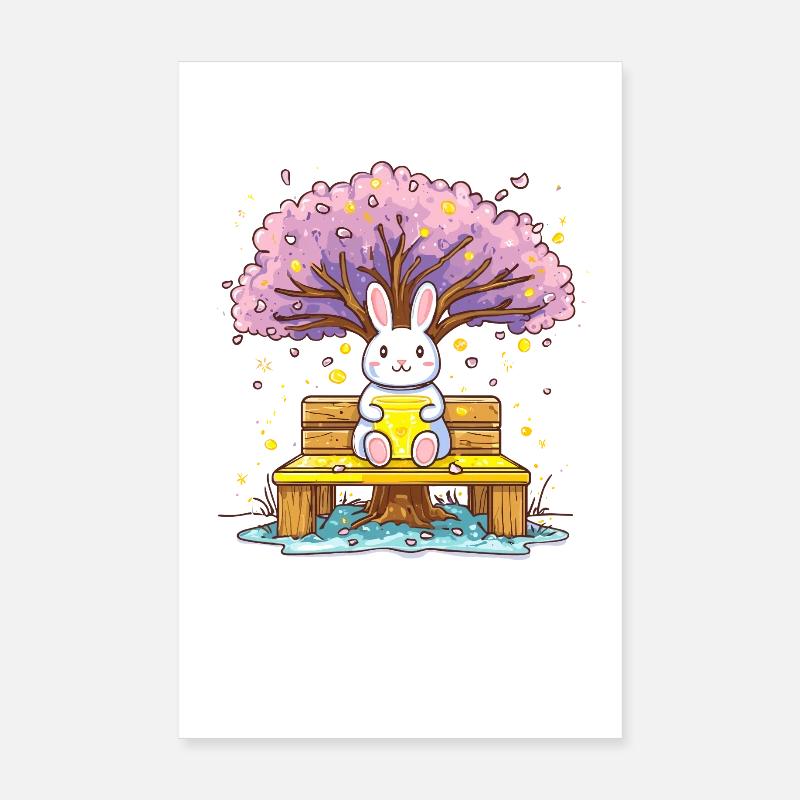 Rabbit with honey on the tree Poster 8" x 12" (20x30 cm)
