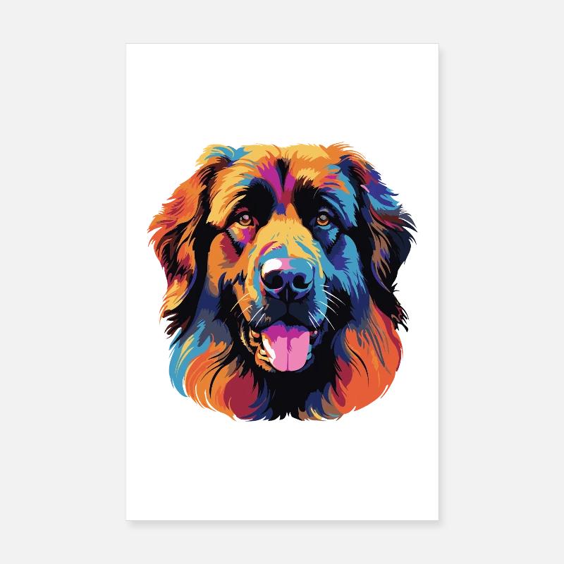 Explosion de couleur Portrait de chien Poster 20 x 30 cm