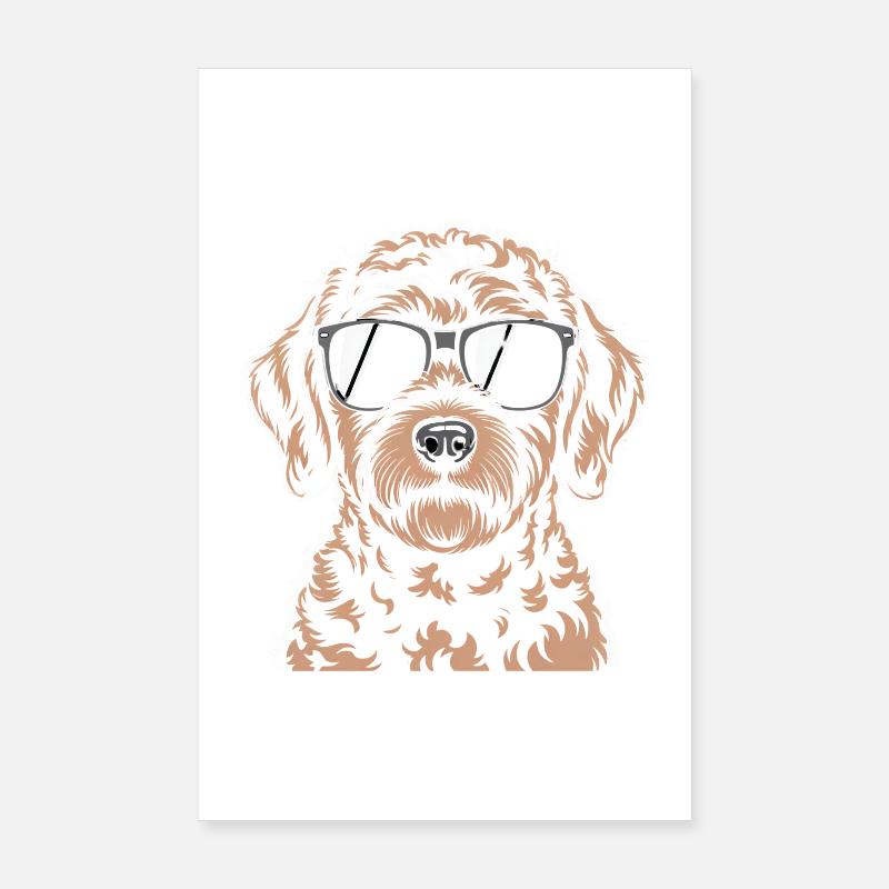 Brauner Labradoodle Poster 20x30 cm