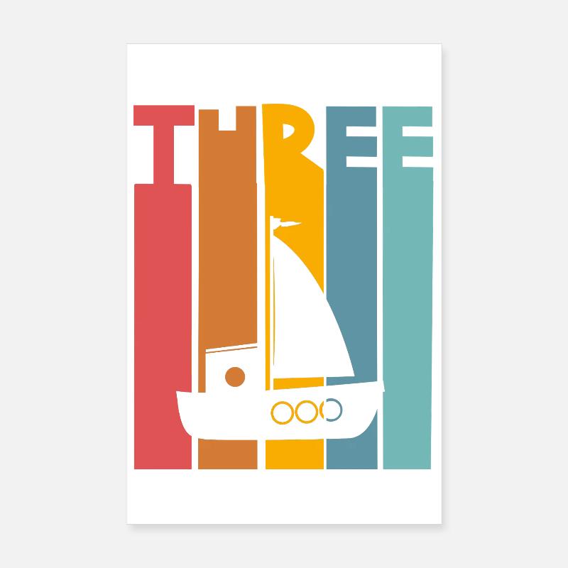 3. Geburtstag Segelschiff Poster 20x30 cm