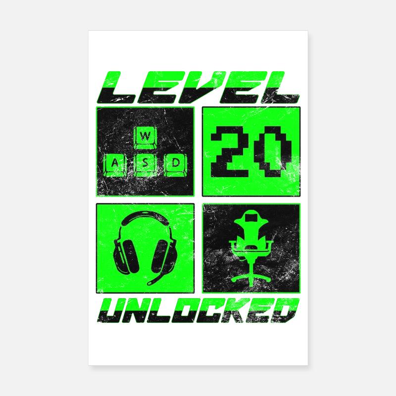 Niveau 20 débloqué Poster 20 x 30 cm